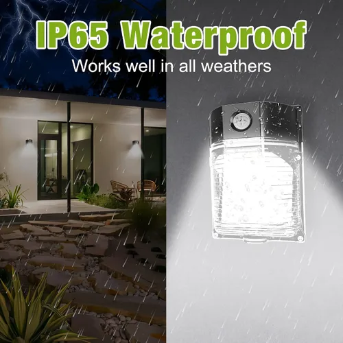 Miniatura 4 de YXL Paquete de 4 luces LED de pared de 30 W y 3600 lm con fotocélula del atardecer al amanecer, AC100-277V 5000K, luces LED para exteriores, IP65