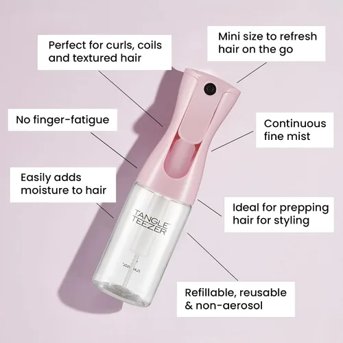 Miniatura 5 de Tangle Teezer Ultimate Detangler cepillo y botella de spray continuo de niebla fina de tamaño viaje, para todo tipo de cabello, rosa milenario