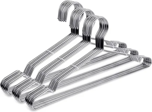 Miniatura 10 de Fayleeko Perchas de alambre – Perchas de acero inoxidable resistentes de 17.7 pulgadas (paquete de 50)