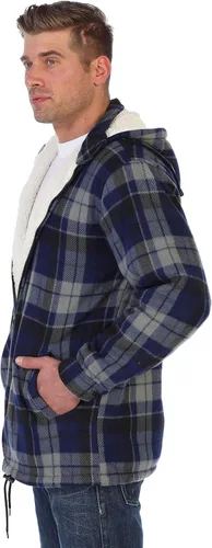 Miniatura 3 de Gioberti Sherpa - Chaqueta de franela con capucha desmontable para hombre