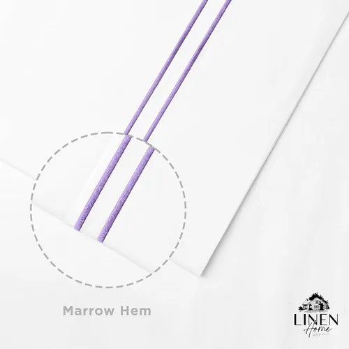Miniatura 2 de Linen Home Juego sábanas 100% percal algodón, frío, ligero, sólido, transpirable, franja delgada, queen, 4 piezas, 1 sábana encimera, 1 ajustable