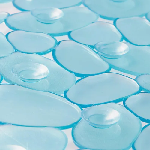 Miniatura 4 de Alfombrilla de baño, succión antideslizante para ducha InterDesign Pebblz, Vinilo, Azul, 0