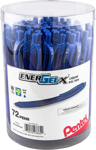 Miniatura 2 de Pentel EnerGel-X - Bolígrafo de gel retráctil, (0.039 pulgadas) de línea gruesa, tinta azul, recipiente de 72 unidades (BL110PC72C)