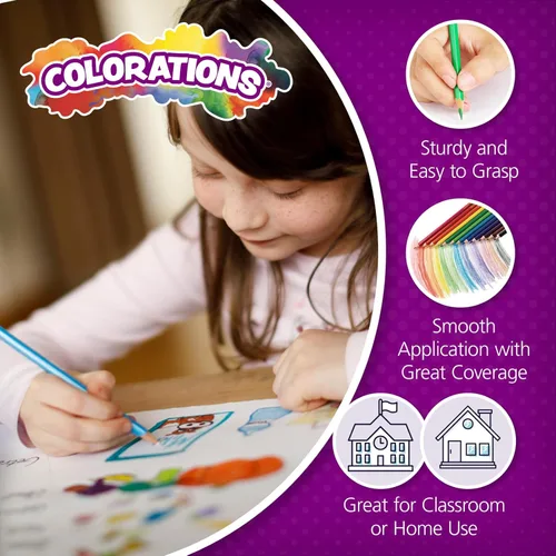 Miniatura 2 de Colorations Lápices de colores: juego de 36, hexagonales de fácil agarre, núcleo de gran tamaño para menos roturas