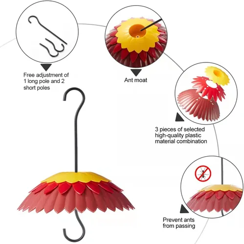 Miniatura 5 de Cubierta protectora para comedero de pájaros, cúpula skaithee de 8 pulgadas, deflector de comedero de pájaros para exteriores con gancho de pastor