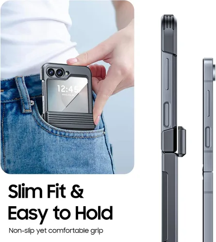 Miniatura 4 de CENMASO - Funda para Galaxy Z Flip 6/Z Flip 7 FE con protección de bisagra y protector de pantalla integrado, funda ultrafina de cuerpo completo a