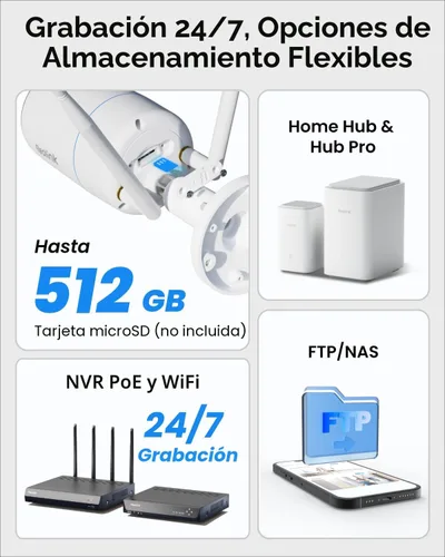 Miniatura 7 de REOLINK Cámara de seguridad para el hogar 4K, cámara exterior WiFi de 2.4/5 GHz, alimentación enchufable (DC 12V/1A), detección de seres