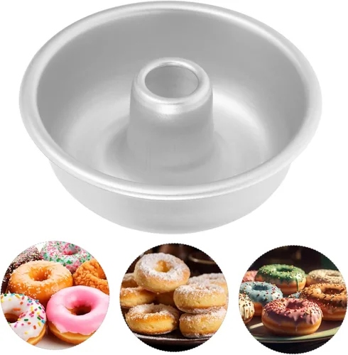 Miniatura 2 de BESTonZON Moldes de tubo para hornear Angel Food Cake Pan antiadherente Sartén de tubo de gasa de aleación de aluminio Molde de donas Molde