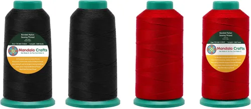 Miniatura 238 de Mandala Crafts - Hilo de nailon para coser cuero, tapicería, mezclilla y para trenzar el pelo; resistente, 1500 yardas, tamaño 69 T70 Marrón