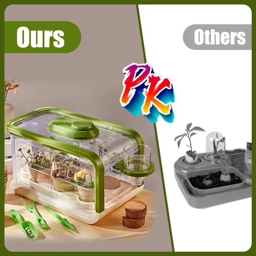 Miniatura 3 de Kit de cultivo de plantas para niños, kit de invernadero para jardín de niños con riego por goteo y luces de crecimiento, kit de terrario