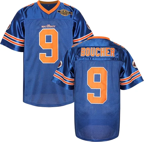 Miniatura 25 de Camiseta de fútbol The Waterboy #9 Bobby Boucher 50 aniversario Mud Dogs Bourbon Bowl Movie Football Jerseys para hombres