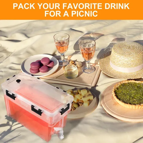 Miniatura 5 de Zhehao Dispensador de bebidas de 1.5 galones para refrigerador con grifo, dispensador de agua con tapas, dispensador de bebidas heladas para bebidas