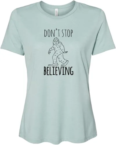 Cute Women's Screen Printed Crew Neck Tee, Shirts With Sayings, Dusty Blue or Olive