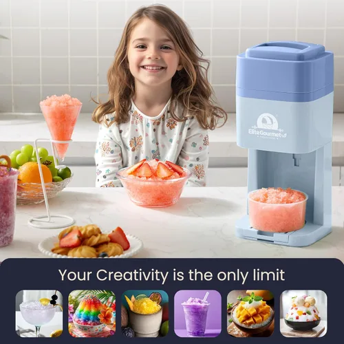 Miniatura 7 de Elite Gourmet Máquina de Conos de Nieve y Hielo Raspado, ESI2215P, Granizados Refrescantes, Margaritas, Bebidas Boba, Cono de Nieve y Soporte