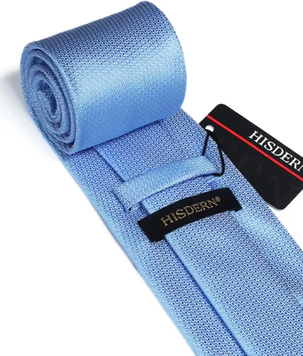 Miniatura 322 de HISDERN Conjunto de corbata a cuadros a cuadros pañuelo tejido clásico formal para hombre corbata y bolsillo cuadrado