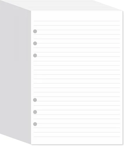 Miniatura 7 de Papel rayado A5 con 6 agujeros perforados, 100 hojas (200 páginas), compatible con organizador Filofax A5, 3.53 oz/m², color blanco