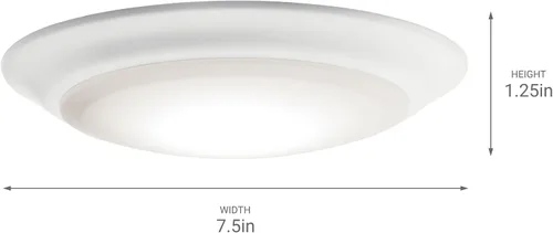 Miniatura 2 de Kichler Gen I Downlight LED, montaje empotrado al techo de 7.5", luz interior regulable, 2700K, (7.5" x 1.5"), blanco, 43846WHLED27