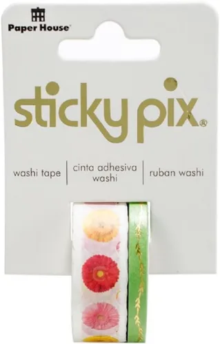 Paper House Productions Sticky Pix - Juego de 2 rollos de cinta adhesiva Washi troquelada para álbumes de recortes y manualidades