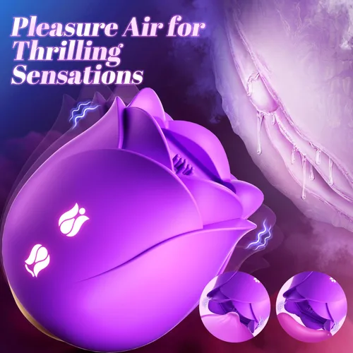 Miniatura 3 de Sex Toys Rose Dildo Vibrador – Juguete de rosa mejorado con 5 modos de succión y vibración para mujeres pezón de clítoris (púrpura)