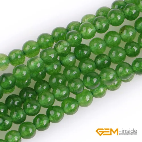 Miniatura 3 de GEM-Inside Cuentas sueltas de jade verde natural de 2 mm de Taiwán, cuentas espaciadoras diminutas para hacer joyas de bricolaje, 15" Jade verde