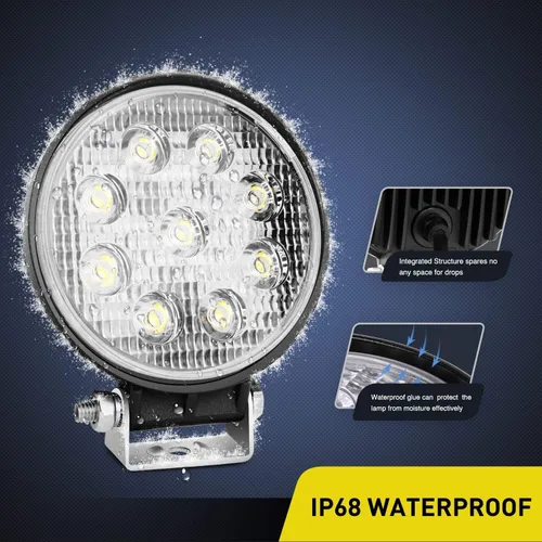 Miniatura 3 de Nilight - Barra de luz LED de 10 piezas de 4.5 pulgadas 27W, luz redonda de inundación para todo terreno, luces antiniebla, luces de conducción todo