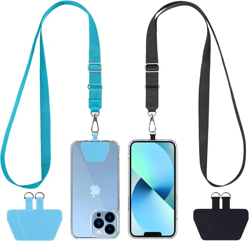Miniatura 19 de CACOE Cordón para Teléfono 2 Piezas Correa Ajustable para el Cuello, 4 Piezas Parches, Cordones para Teléfono de Poliéster Multifuncionales