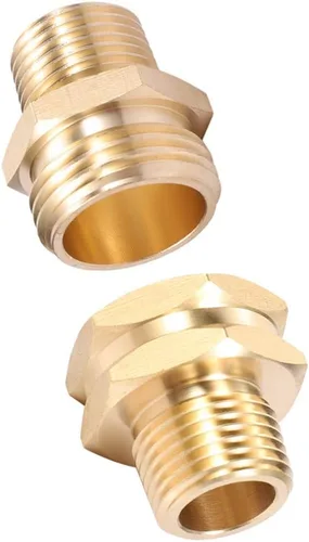 Adaptador de manguera de jardín, conector macho GHT de 3/4 pulgadas x 1/2 pulgada NPT macho con conector macho de 3/4 pulgadas GHT hembra x 1/2