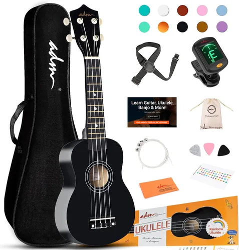 Miniatura 21 de ADM Ukelele para principiantes, kit de madera hawaiana para niños, adultos y estudiantes, pack profesional de ukalele con lecciones gratuitas, bolsa