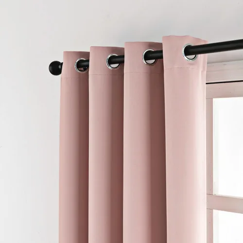Miniatura 3 de MANGATA CASA Cortinas opacas rosas con ojales, 2 paneles para dormitorio, cortinas de ventana para sala de estar, cortinas térmicas oscuras
