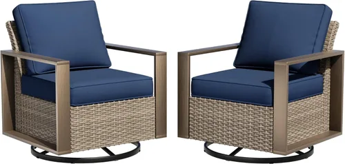 Miniatura 12 de Sofá de Mimbre Metálico para Patio de 75", Sofá Sillón de Ratán para Exteriores de 3 Asientos para Todo Tipo de Clima con Cojines Premium y Beige