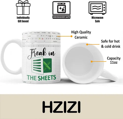 Miniatura 7 de Taza divertida de contador de Freak In The Sheets, regalos divertidos de contabilidad de fantasmas para hombres, mujeres, compañeros de trabajo