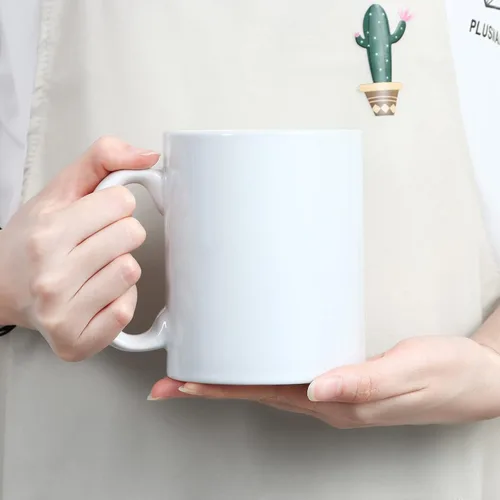 Miniatura 7 de Taza de cerámica de porcelana clásica M017, taza de café extra grande de 20 onzas con asa para oficina y hogar, blanca Blanco