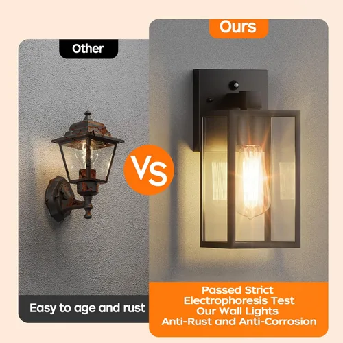 Miniatura 3 de WIHTU Accesorios de Luces de Porche Exteriores para Montaje en Pared, Accesorios de Iluminación Exterior del Atardecer al Amanecer para Casa, Luces