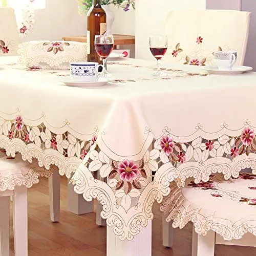 Miniatura 5 de FADFAY Mantel rústico europeo hecho a mano mantel rectangular ahueca hacia fuera cubierta de mesa