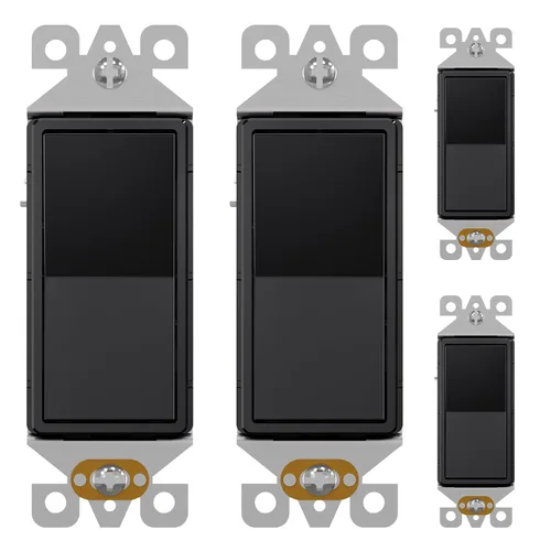 Miniatura 19 de AIDA Paquete de 1 interruptor de luz basculante Decora de 3 vías, interruptores de luz eléctricos con conexión a tierra automática de 15 amperios