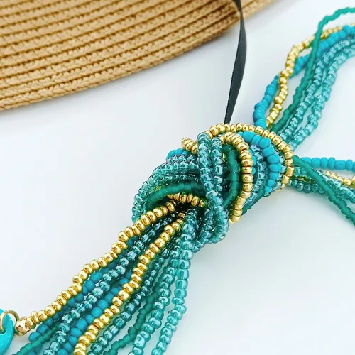 Miniatura 5 de COIRIS - Collar largo con cuentas de semillas múltiples, 10 collares largos con nudo de corbata para mujeres y niñas