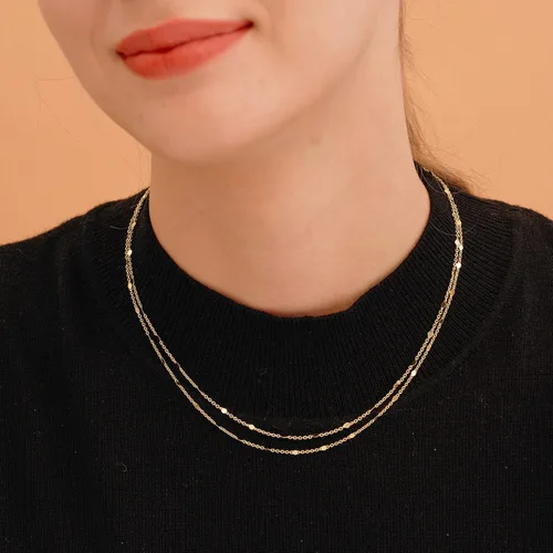 Miniatura 4 de Tewiky Collar de cadena de oro para mujer, chapado en oro de 14 quilates, collar de cadena de oro delicado, gargantilla de oro simple, collar