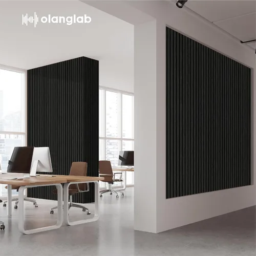 Miniatura 8 de Olanglab Paquete de 4 paneles de pared de listones de madera, paneles de pared acústicos de madera, 94.5"x12.6" pulgadas, cada uno de los paneles