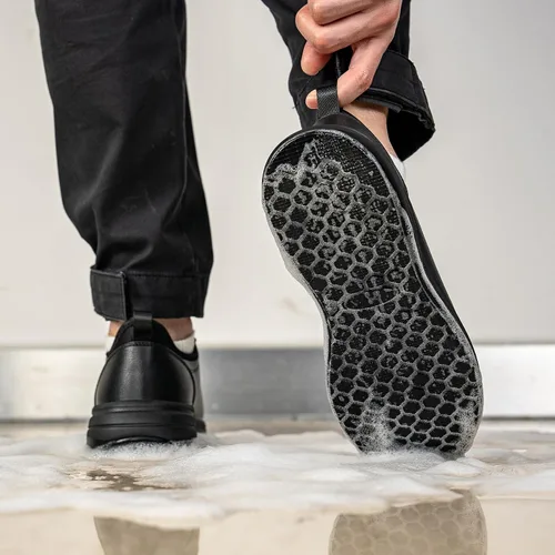 Miniatura 3 de LARNMERN Zapatos de trabajo antideslizantes para hombre, zapatos de cocina impermeables para cocinero, zapatos de trabajo, antideslizantes