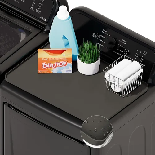 Miniatura 17 de SEIRI 2 piezas Cubiertas y Tapetes para Lavadora y Secadora para la Parte Superior, 26'' x 18'' Tapete Protector Superior de Silicona para Secadora