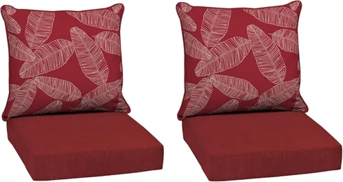 Miniatura 133 de Arden Outdoor Deep Seat Cushion Set, 24 x 24 pulgadas, Cojín para patio resistente al clima, a la lluvia y a la decoloración para silla, sofá y sofá