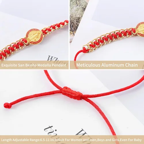 Miniatura 3 de Pulseras de rosario de 612 piezas de Virgen María, San Benito y San Judas Tadeo, regalo para mujeres, hombres, niños pequeños y niñas, cristal