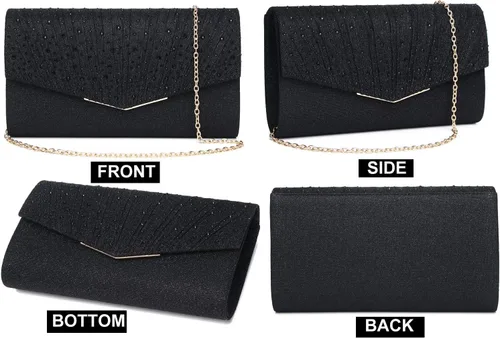 Miniatura 2 de Bolsos de mano con diamantes de imitación para mujer, monederos y bolsos formales, bodas, fiestas, bailes, bolsas de dinero, regalo de Navidad