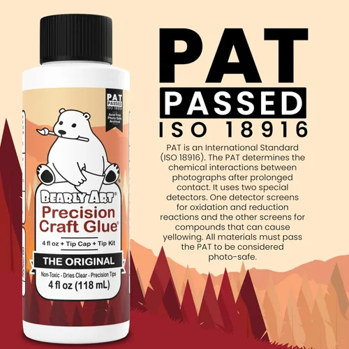 Miniatura 5 de Pegamento Bearly Art Precision Craft – El original – 4 oz – Kit de punta incluido – Se seca transparente – Punta de metal – Resistente a las arrugas