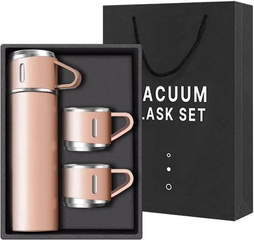 Miniatura 9 de Botella térmica de café, taza de viaje de acero inoxidable aislada al vacío, botella aislada de 16 onzas con taza para bebidas calientes y frías