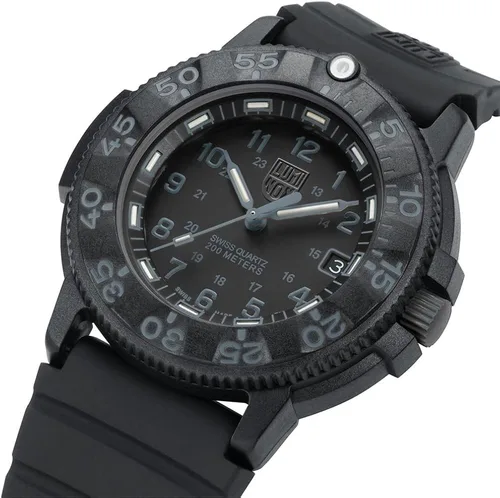 Miniatura 5 de Luminox 3001.BO Reloj de cuarzo de goma negra para hombre, Negro, Casual