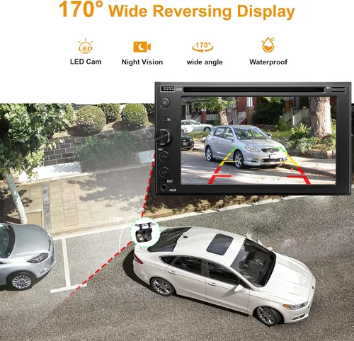 Miniatura 3 de Estéreo de coche de doble DIN con reproductor de CD/DVD, pantalla táctil de 7 pulgadas con Apple CarPlay y Android Auto, Bluetooth5.2, cámara