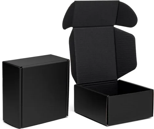 Miniatura 11 de Mcfleet Cajas de envío negras de 9 x 6 x 2 pulgadas, paquete de 24 cajas de correo de cartón corrugado para pequeñas empresas, con bloqueo de Negro