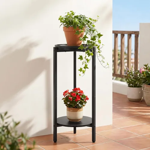 Miniatura 5 de HOOBRO Mesa auxiliar redonda pequeña, mesa para bebidas de café para sofá, esquina, 73 cm de alto, estrecha, mesa de noche redonda, pedestal