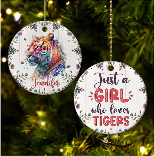 Miniatura 29 de Hyturtle Adorno de Navidad personalizado para los amantes de los osos, adorno de cerámica con nombre personalizado de Just A Girl Who Loves Bears